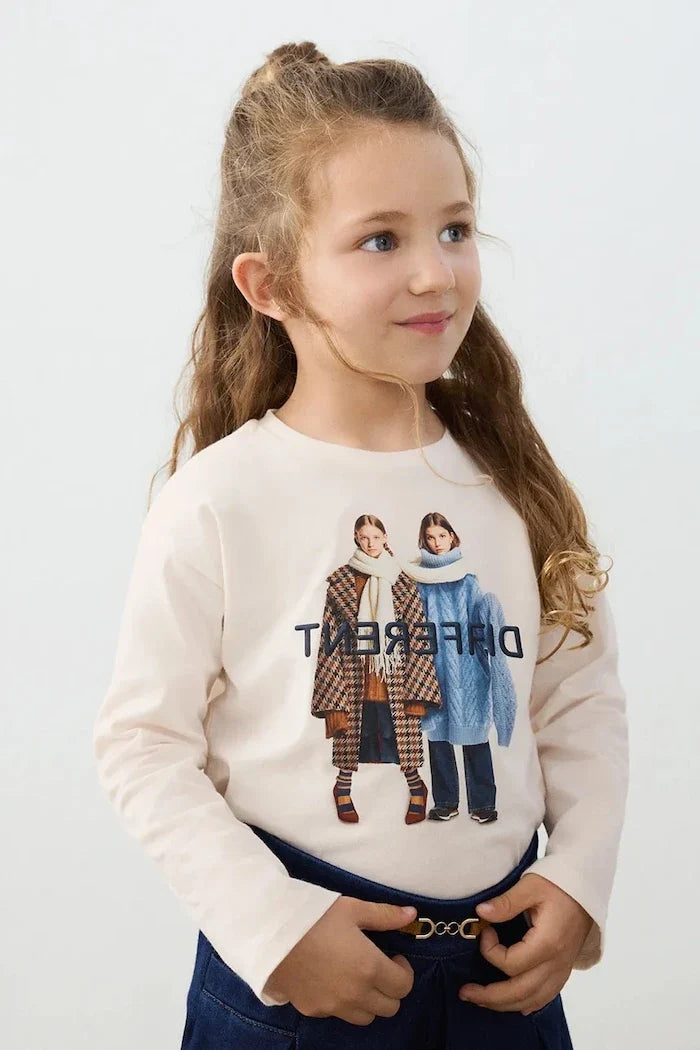 Mayoral children's cotton long-sleeve blouse