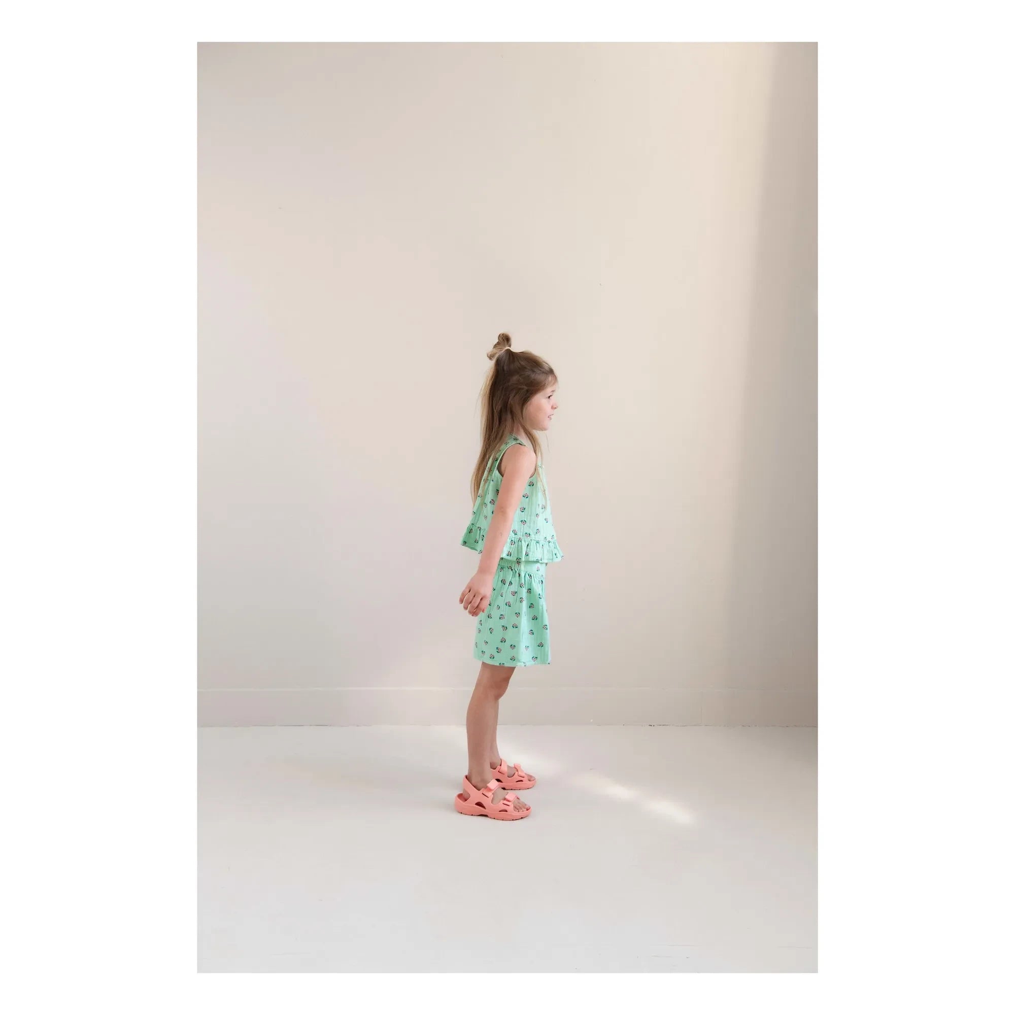 Jenest - Organic Cotton Floral Print Summer Shorts | Turquoise