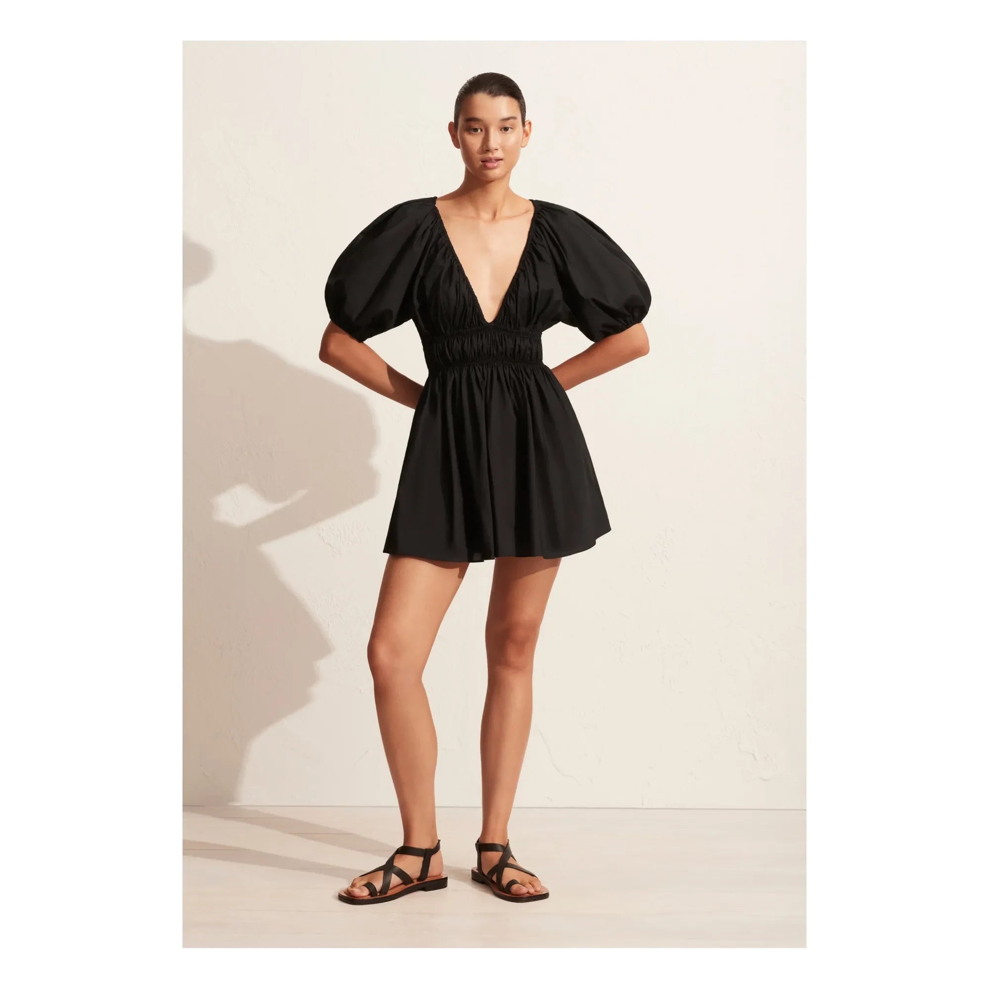 Matteau - Shired Draped Mini Dress | Black