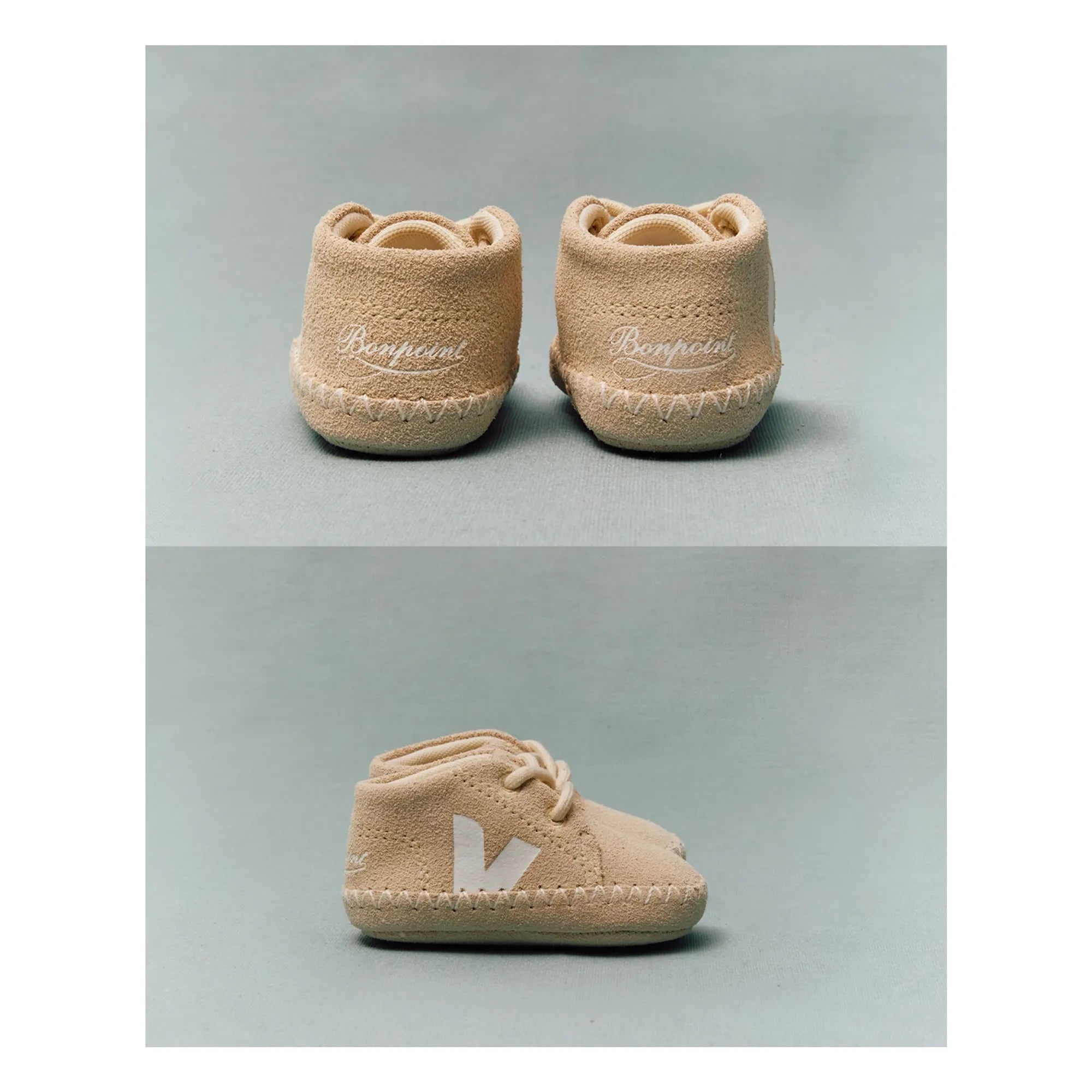 Veja - Veja x Bonpoint Baby Suede Lace-Up Sneakers | Beige
