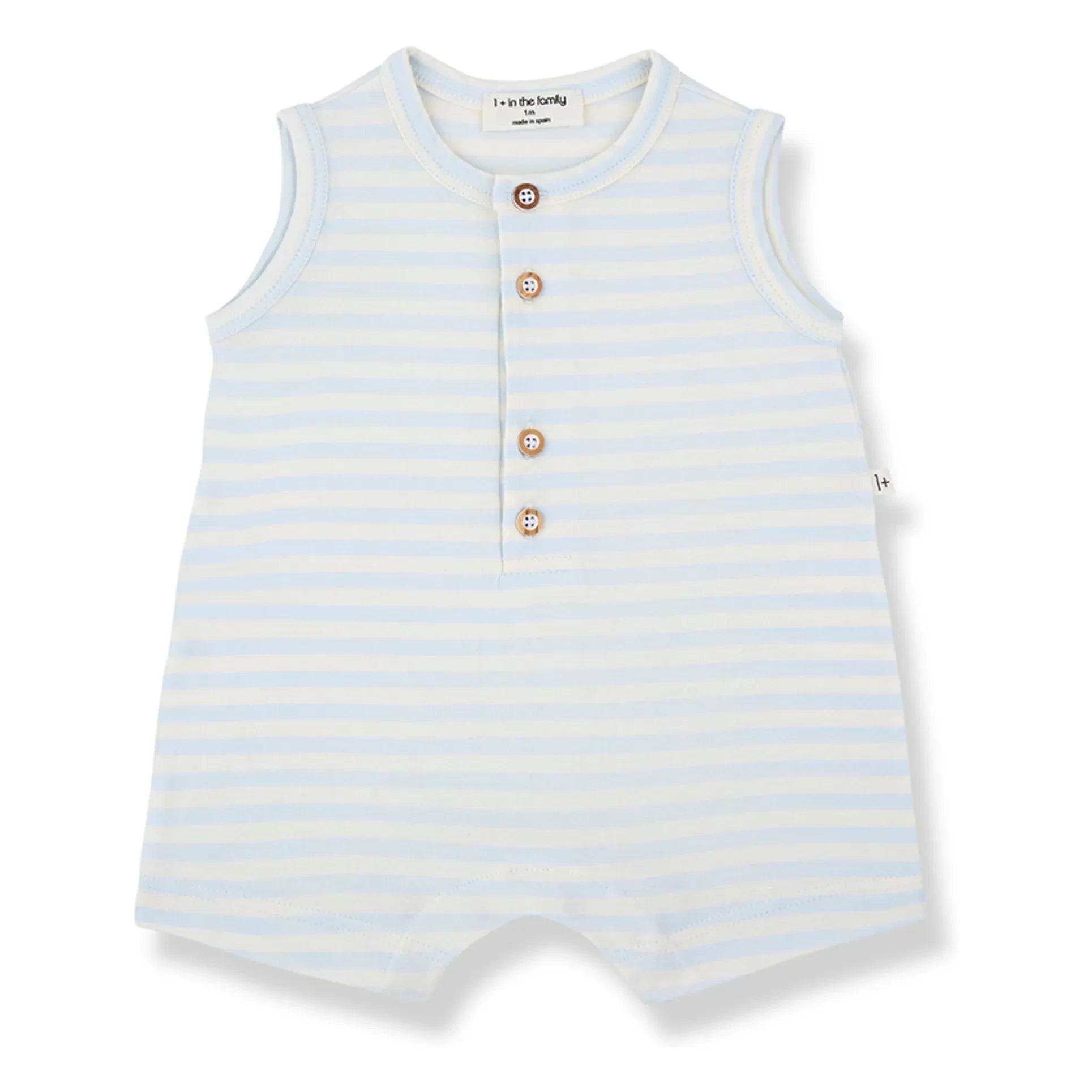 1+ in the family - Pedro Striped Jumpsuit | Light Blue