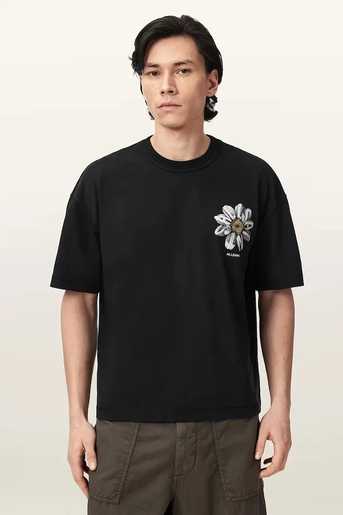AllSaints Erkek Pamuklu Oversize Tişört PETALS