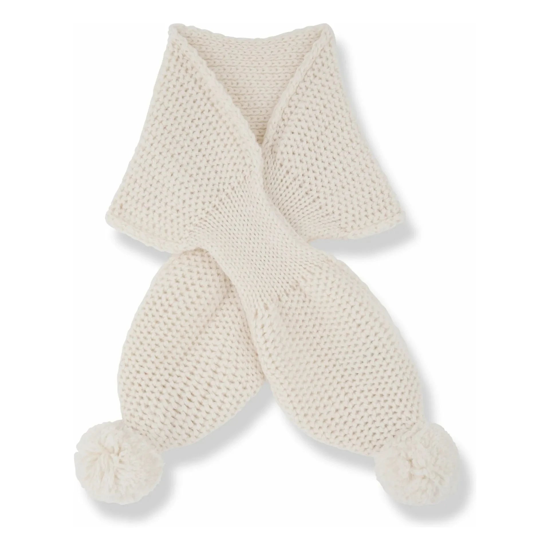 1+ in the family - Bruna Mini Merinos Yünlü Eşarp | Ekru