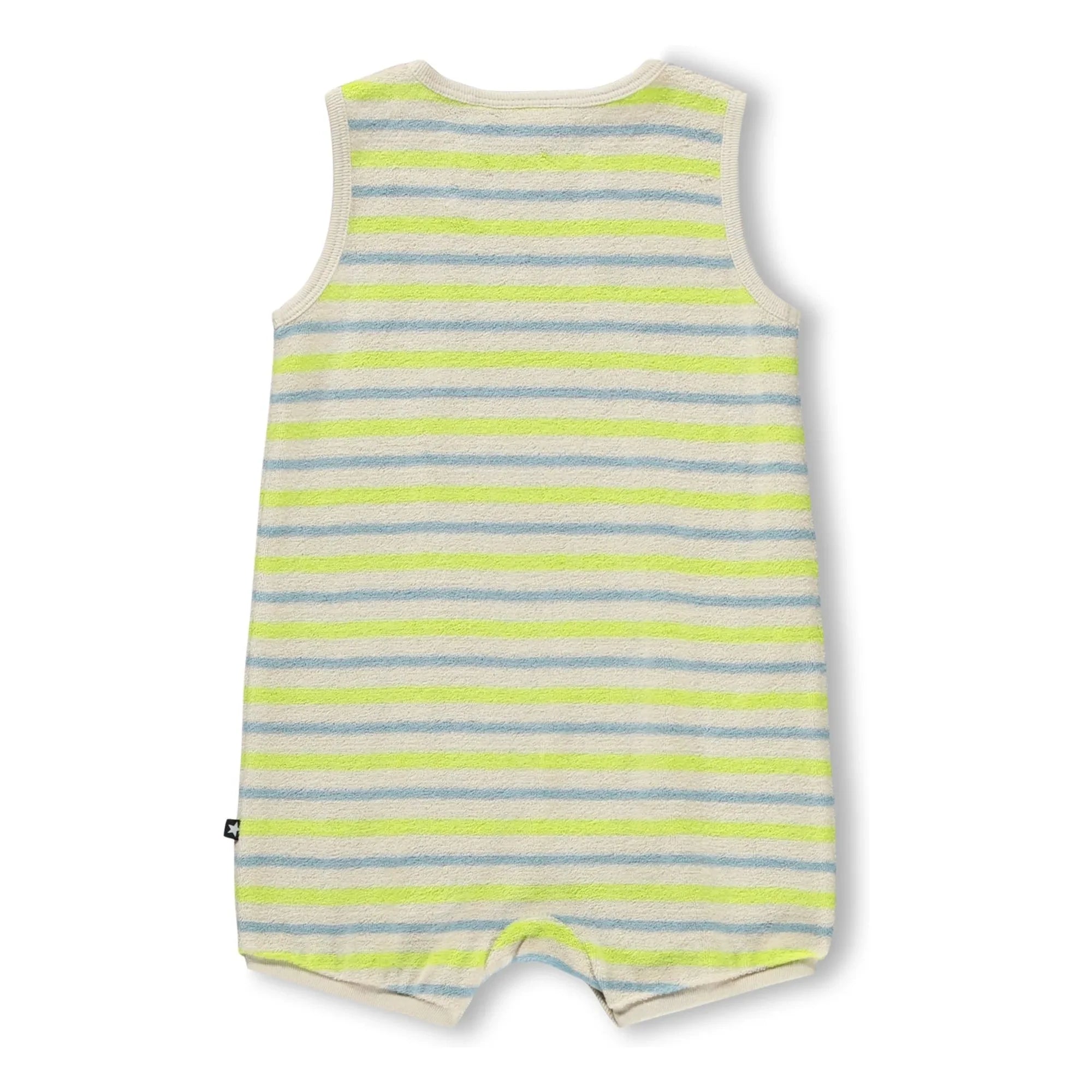 Molo - Striped Fu Organic Cotton Romper Shorts | Ecru