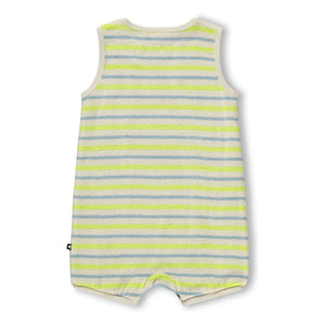 Molo - Striped Fu Organic Cotton Romper Shorts | Ecru