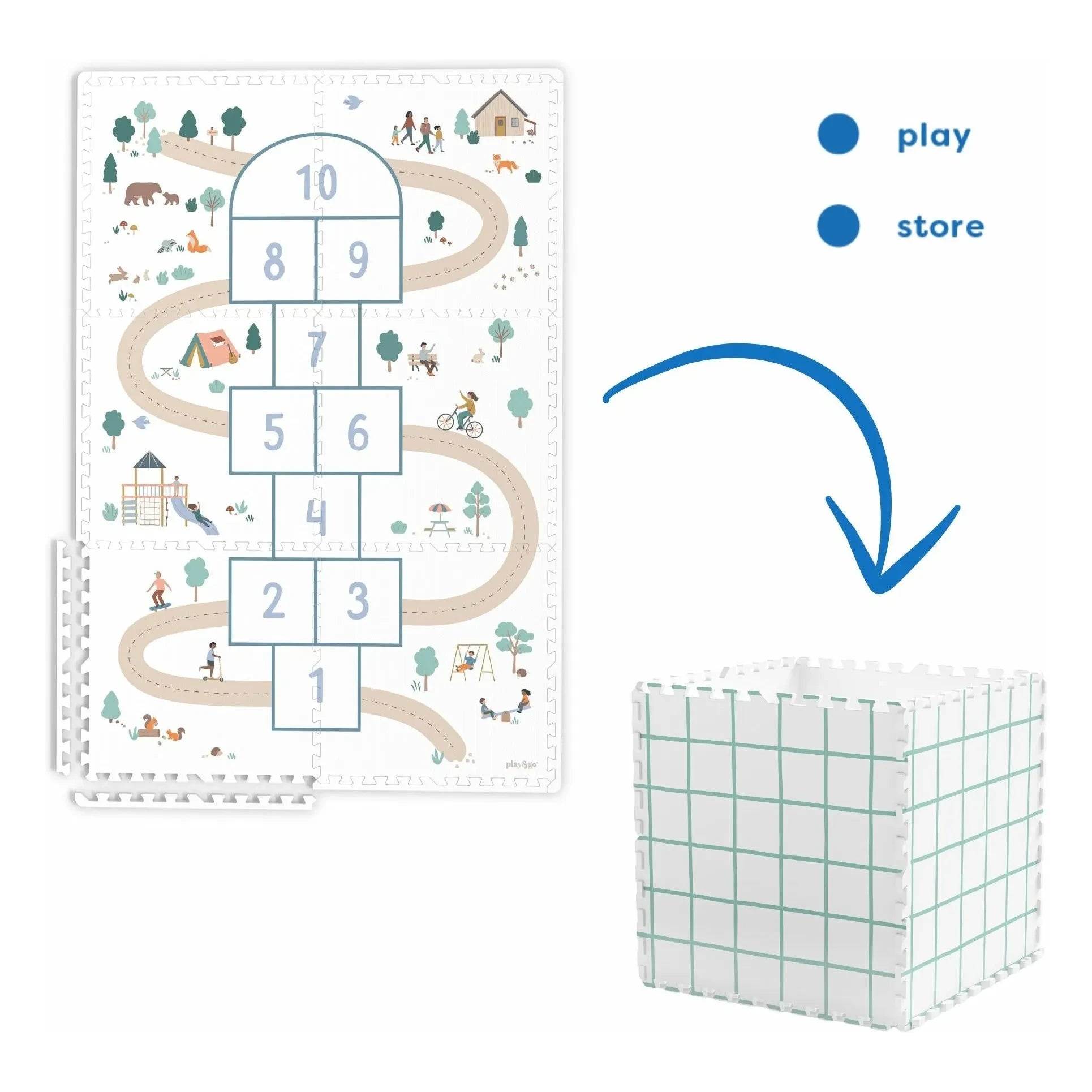 Play and Go - Tiloo modular play mat - Hopscotch