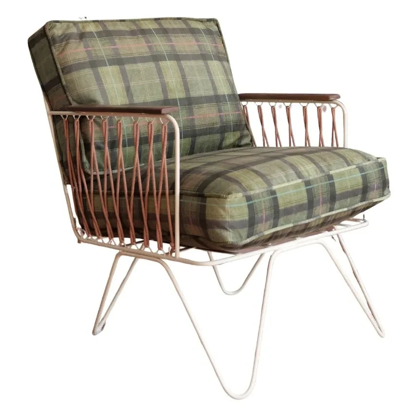 Honoré - Tartan Velvet Croisette Armchair | Green