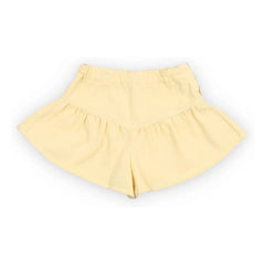 the new society - Bellis Denim Ruffled Shorts | Light Yellow