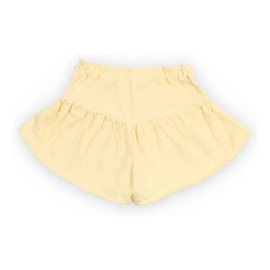 the new society - Bellis Denim Ruffled Shorts | Light Yellow