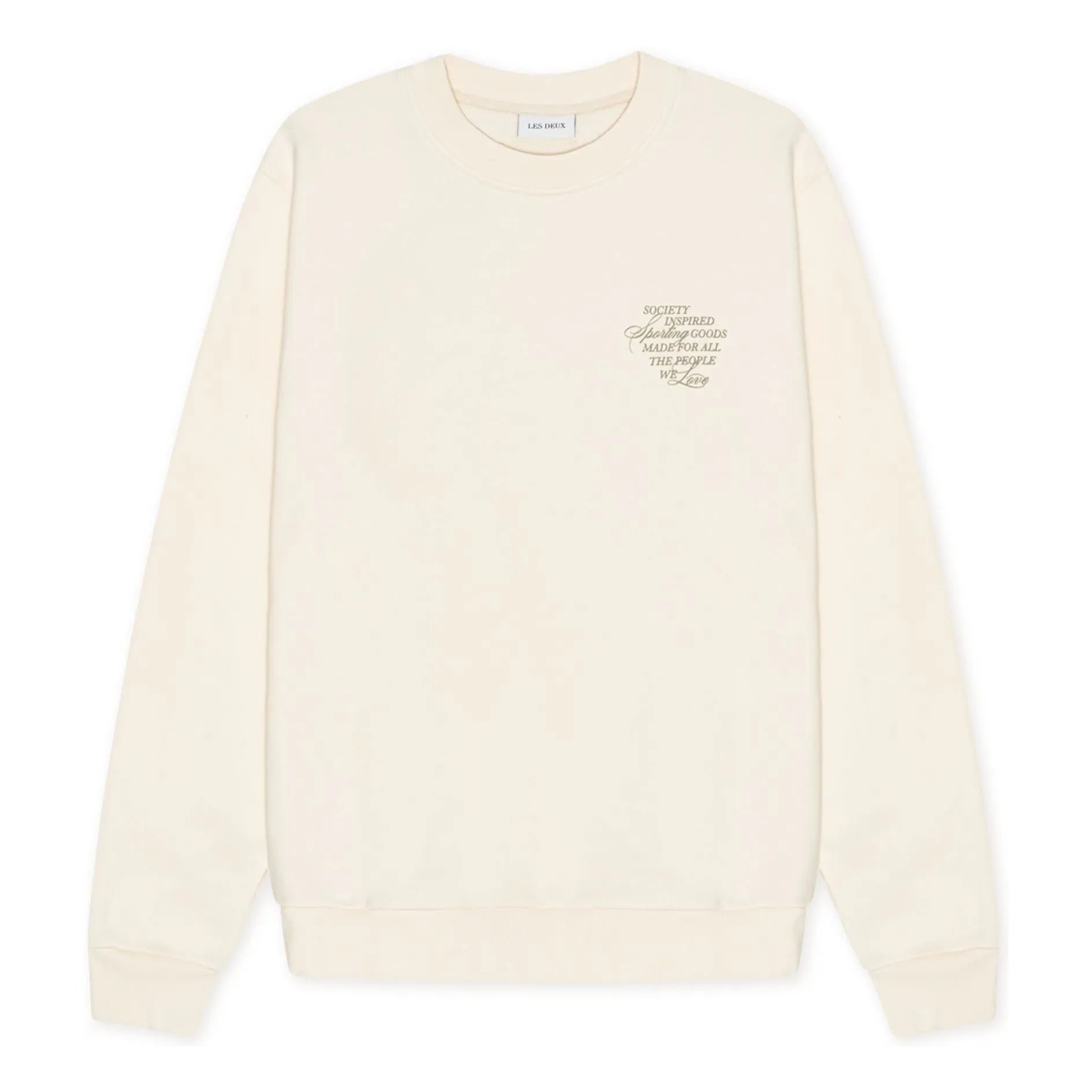 Les Deux - Ben Faience Pamuklu Bisiklet Yaka Sweatshirt | Krem