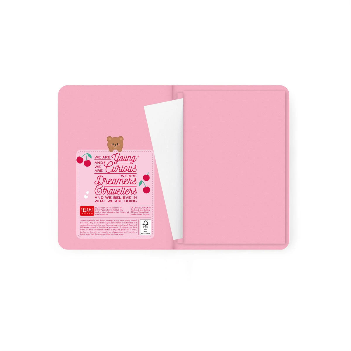 Legami - 16-Month Weekly Photo Planner 2026/2027 - Pink Teddy Bear - Small Notebook