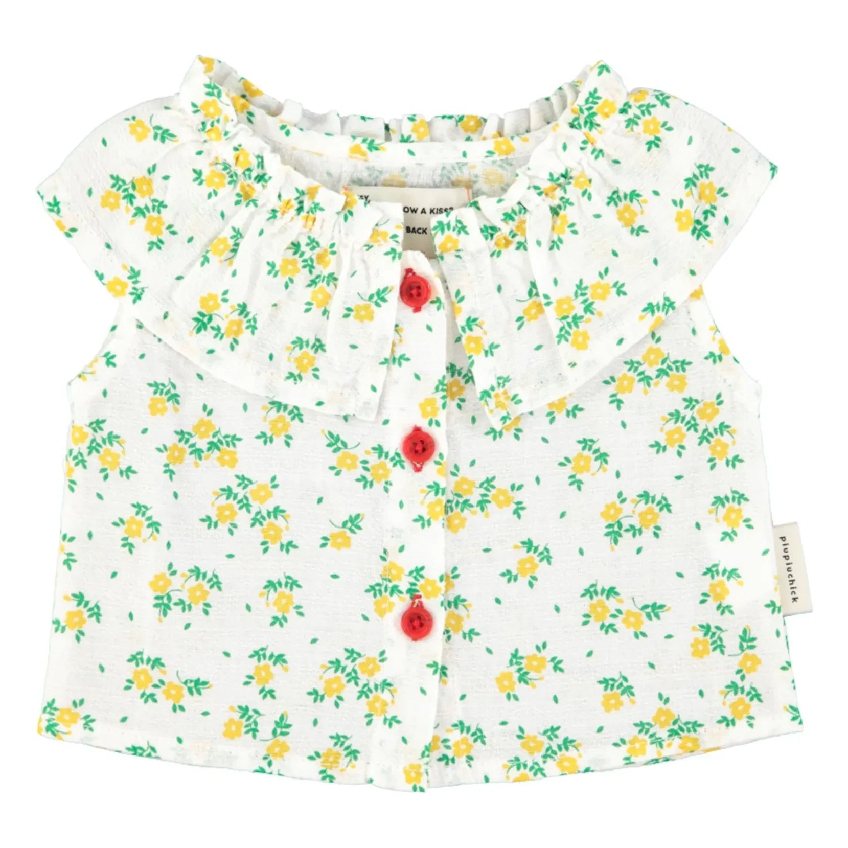 Piupiuchick - Fleurie Organic Cotton Sleeveless Blouse | White