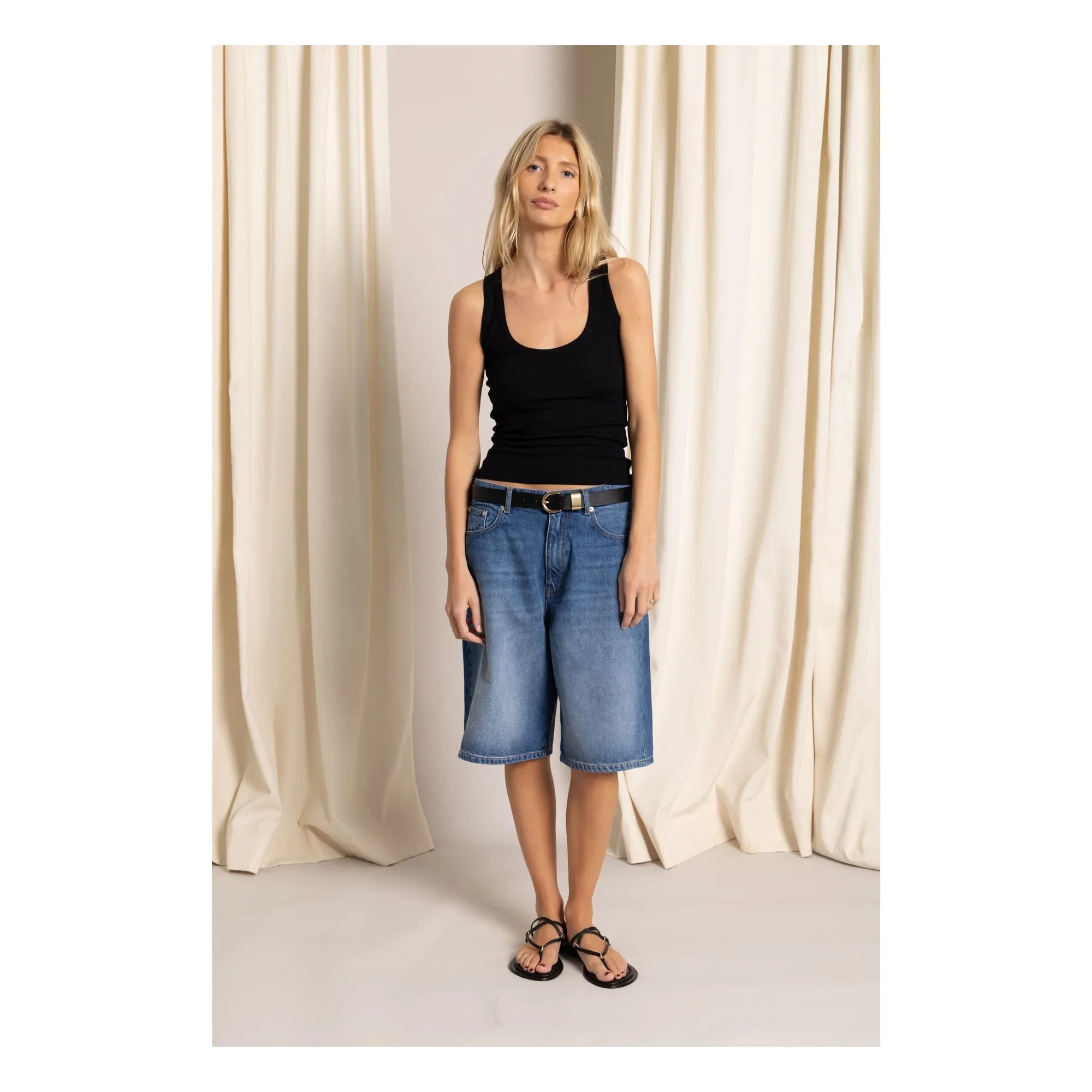 Smallable Woman - Paola Denim Bermuda Shorts | Denim Blue