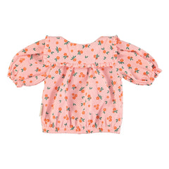 Piupiuchick - Floral Organic Cotton Blouse | Peach