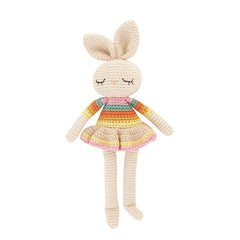Bonnie Ballerina Bunny Crochet Toy- Pink rainbow