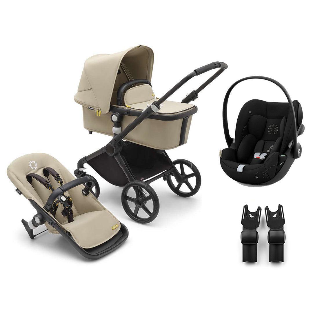 Bugaboo Fox Cub + Cloud G Travel System-Travel Systems-Desert Beige-No Base | Natural Baby Shower