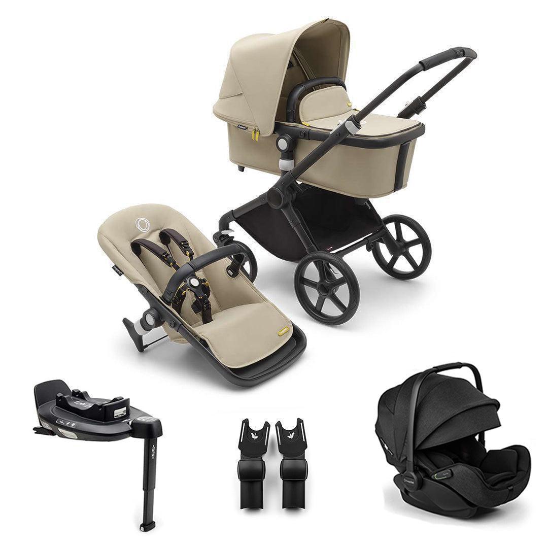 Bugaboo Fox Cub + Otter Travel System-Travel Systems-Desert Beige-With Base | Natural Baby Shower