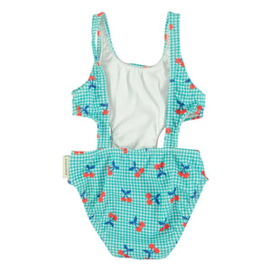 Piupiuchick - Cherry Recycled Fiber Swimsuit | Turquoise