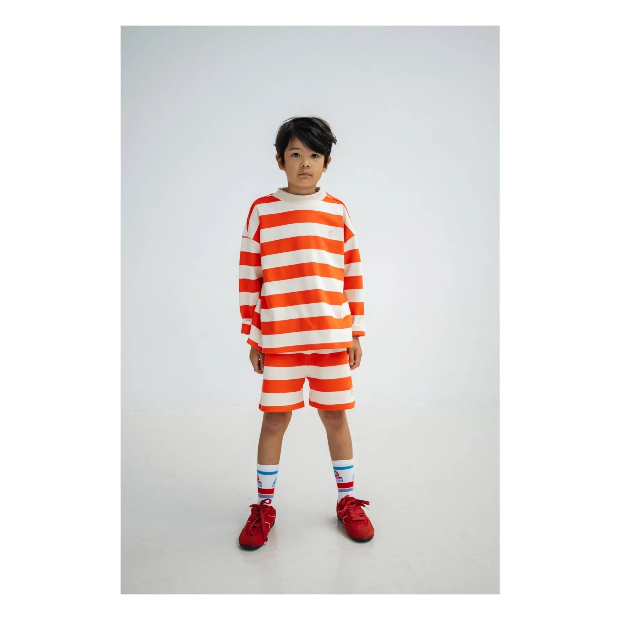 Repose AMS - Organic Cotton Striped Jogger Shorts | Red