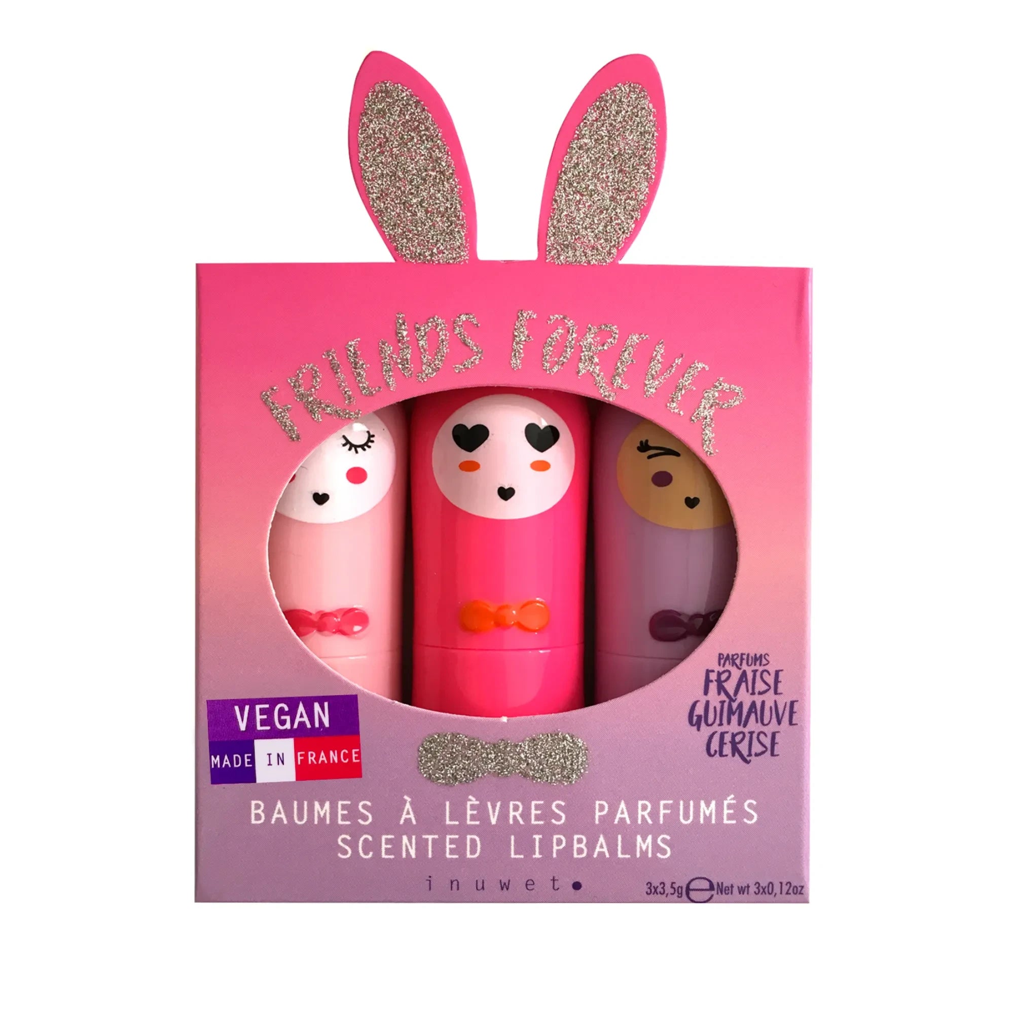 Inuwet - Vegan Bunny Lip Balm Gift Set - 3 Pieces