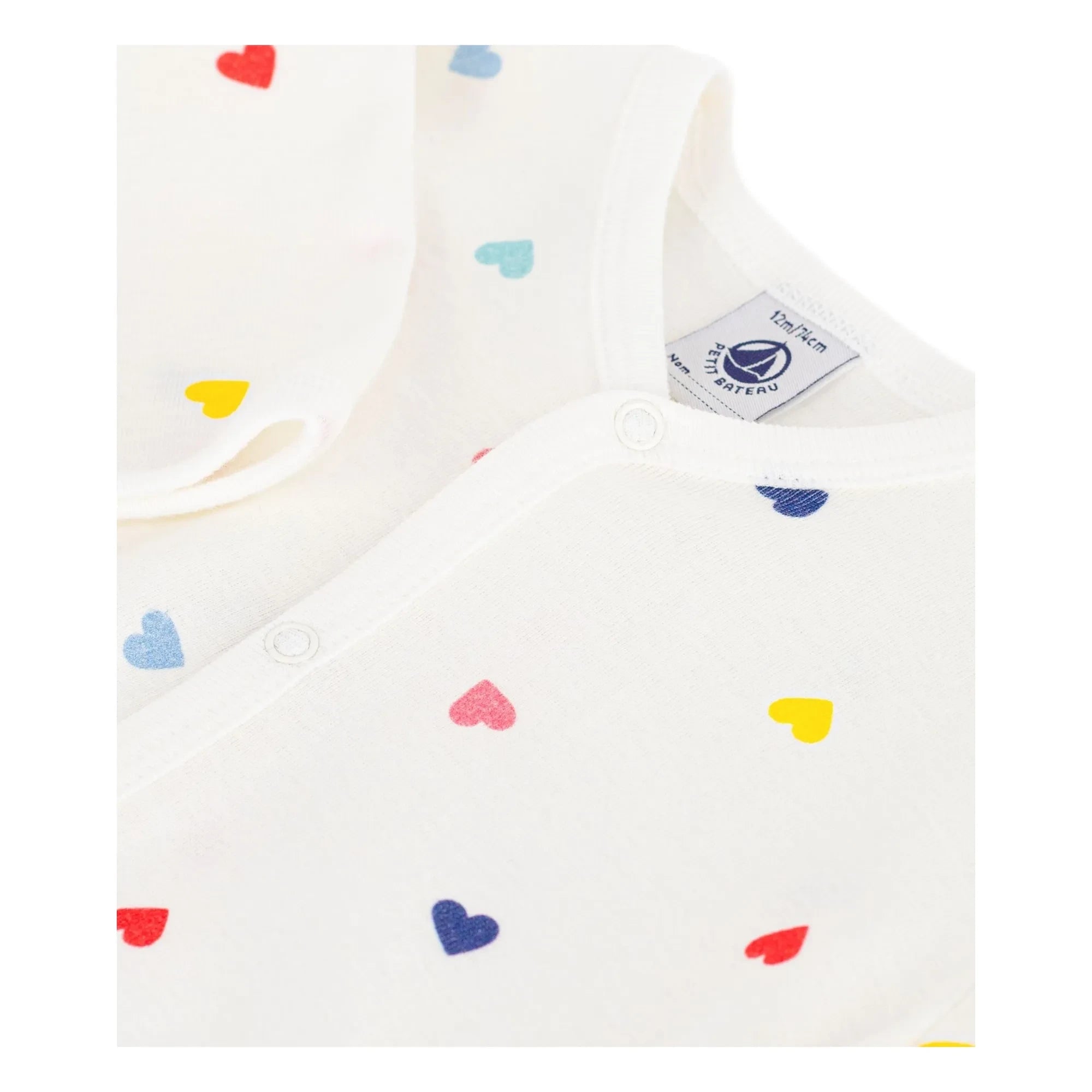 Petit Bateau - Sleep Well Hearts Pajamas | White