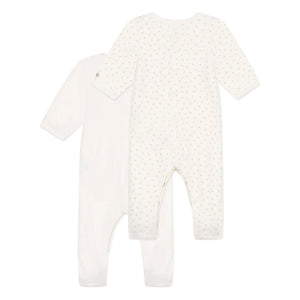 Petit Bateau - 2-Pack Velour Pajama Set | White