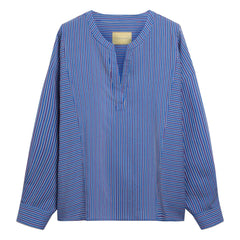 Momoni - Spiked Striped Blouse | Blue