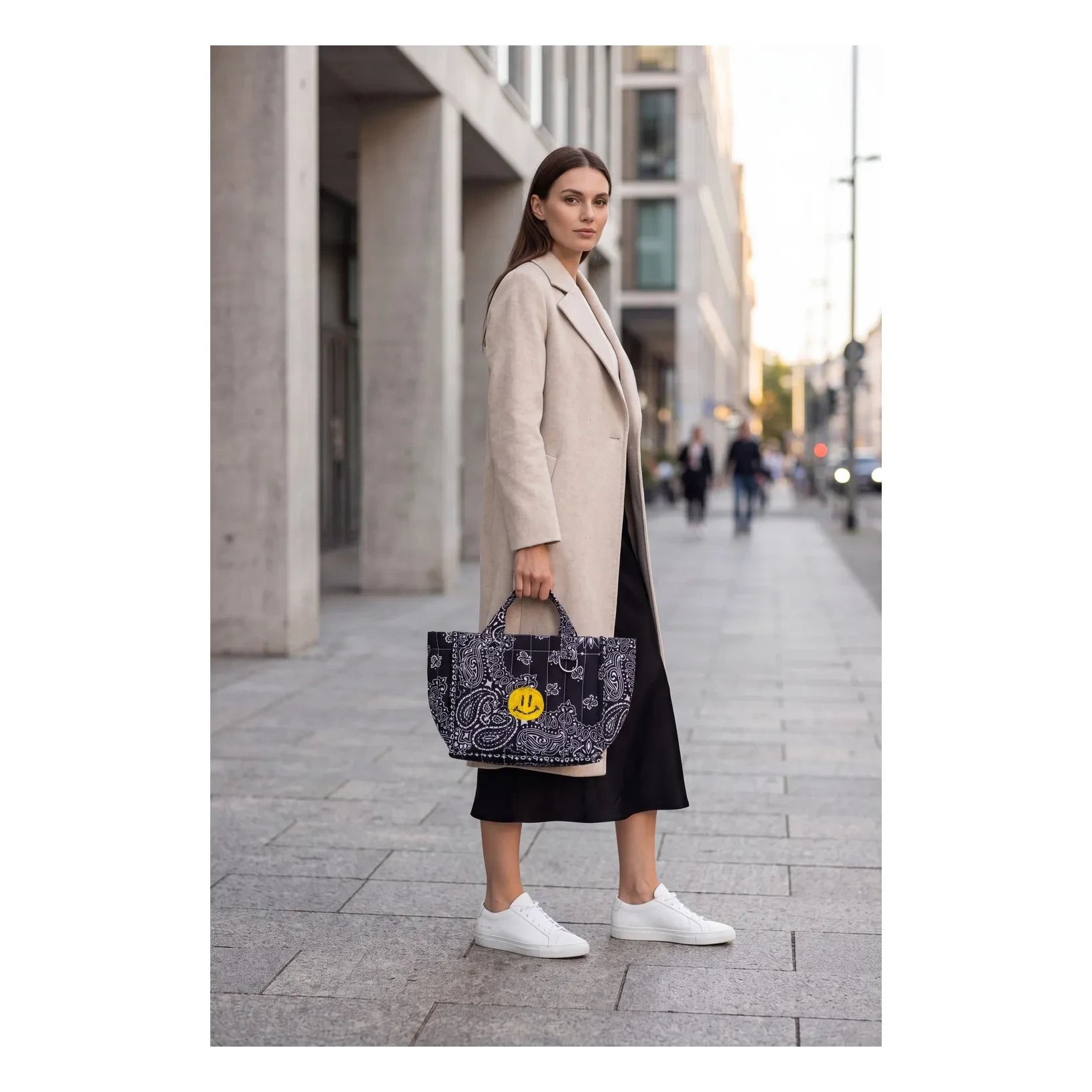 Call it by your name - Mini Tote Happy Face Pamuk | Siyah