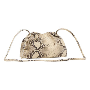 Mansur Gavriel - Mini Bag Cloud Clutch Embossed Snake | Beige