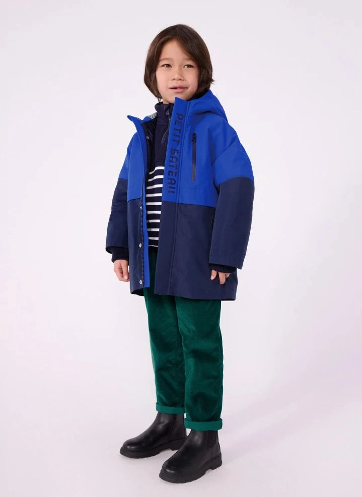 Petit Bateau - Color-block parka | Blue