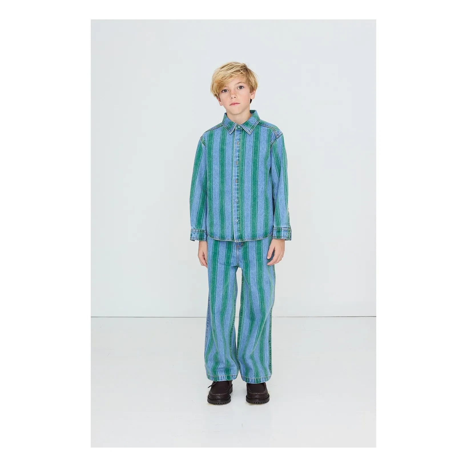 Tinycottons - Striped Denim Shirt | Blue