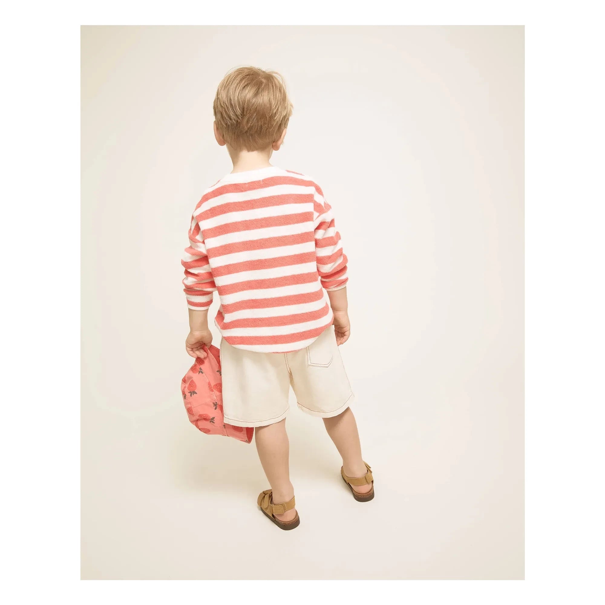 Búho - Striped Organic Cotton Sweatshirt | Red