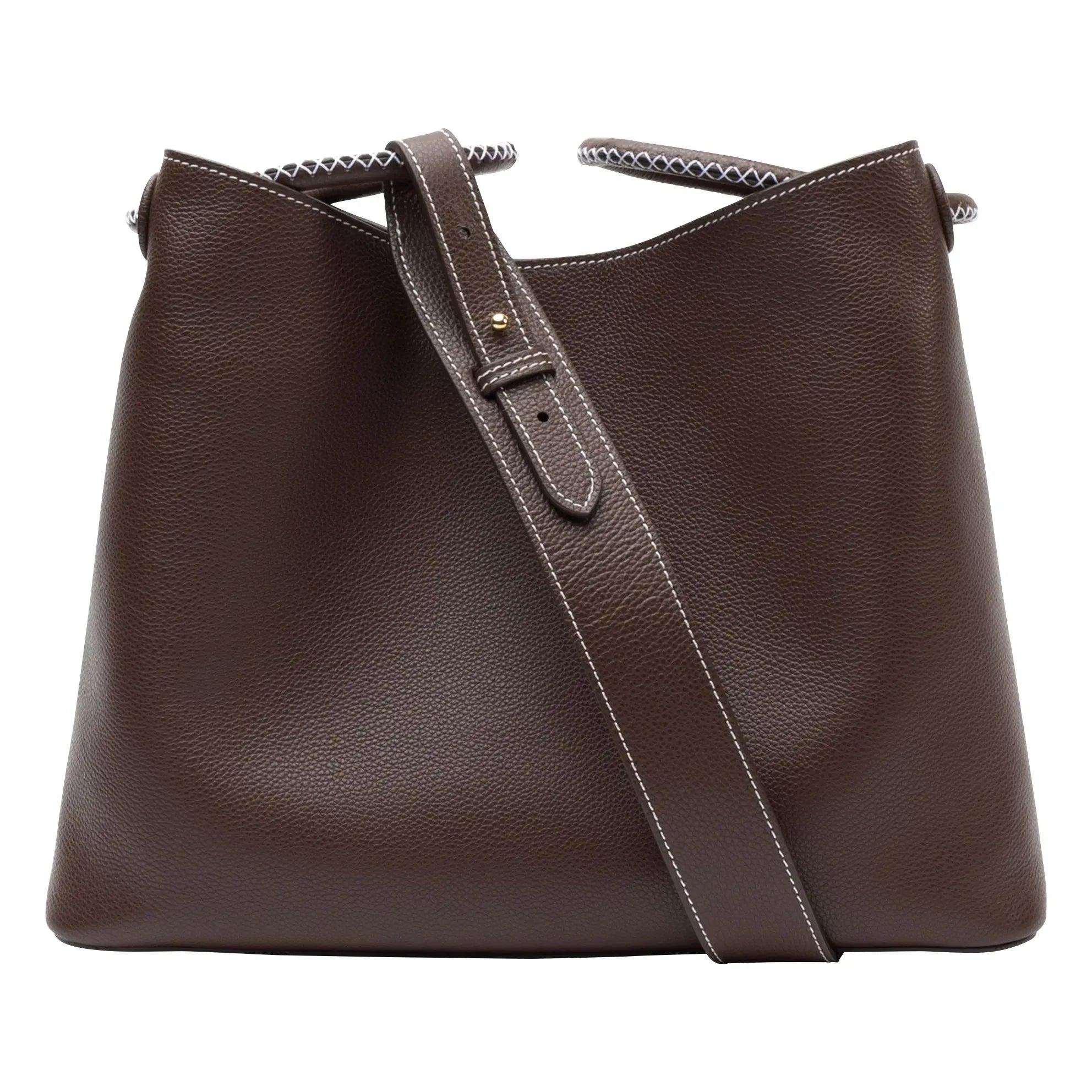 Handing - Vosges Grainé leather bag | Dark Brown