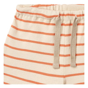 Wheat - Striped Vic Jersey Shorts Organic Cotton | Orange
