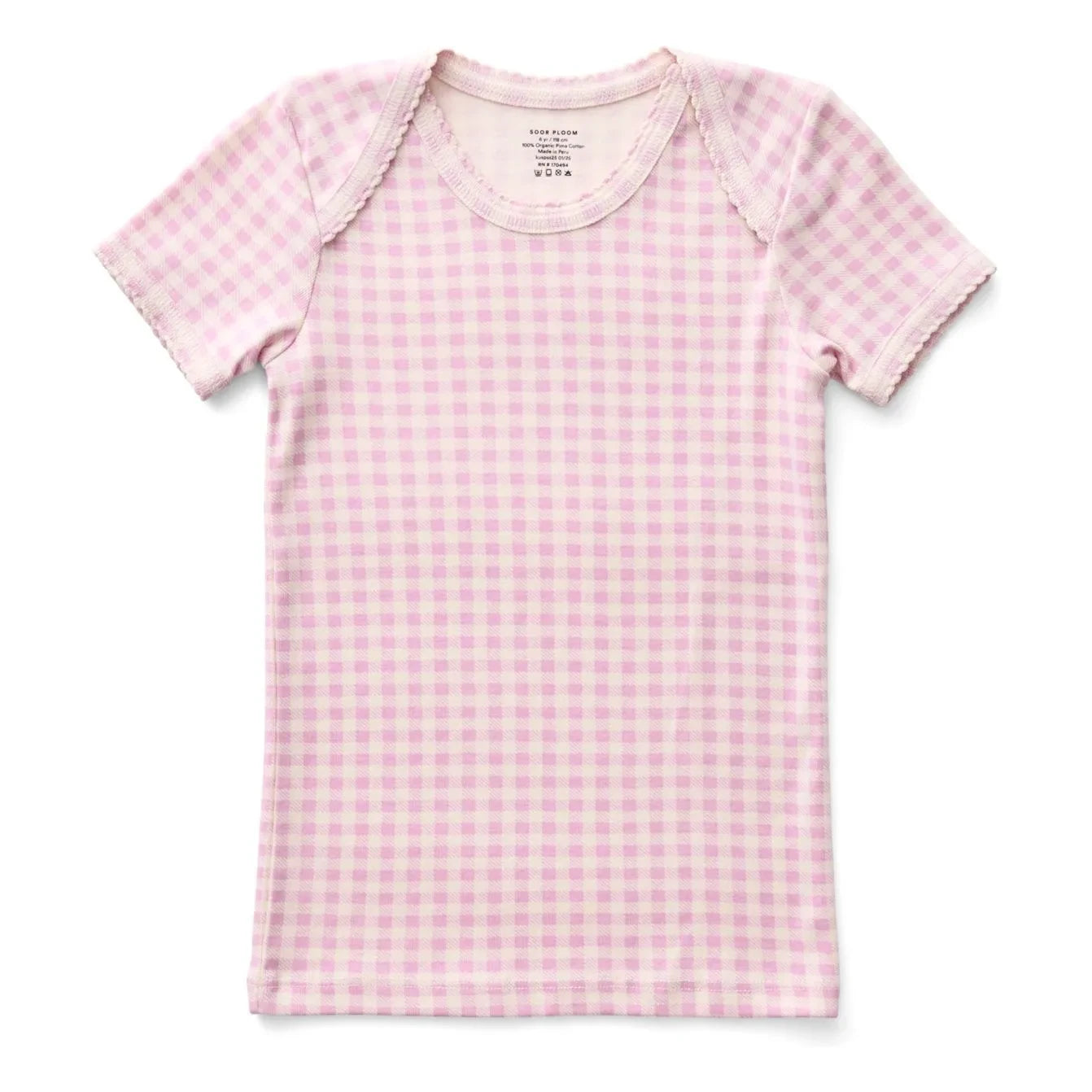 Soor Ploom - Baby Vichy Organic Cotton T-Shirt | Pink