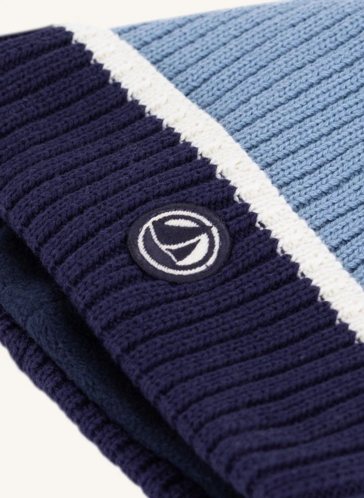 Petit Bateau - Renk Bloklu File Şapka | Mavi