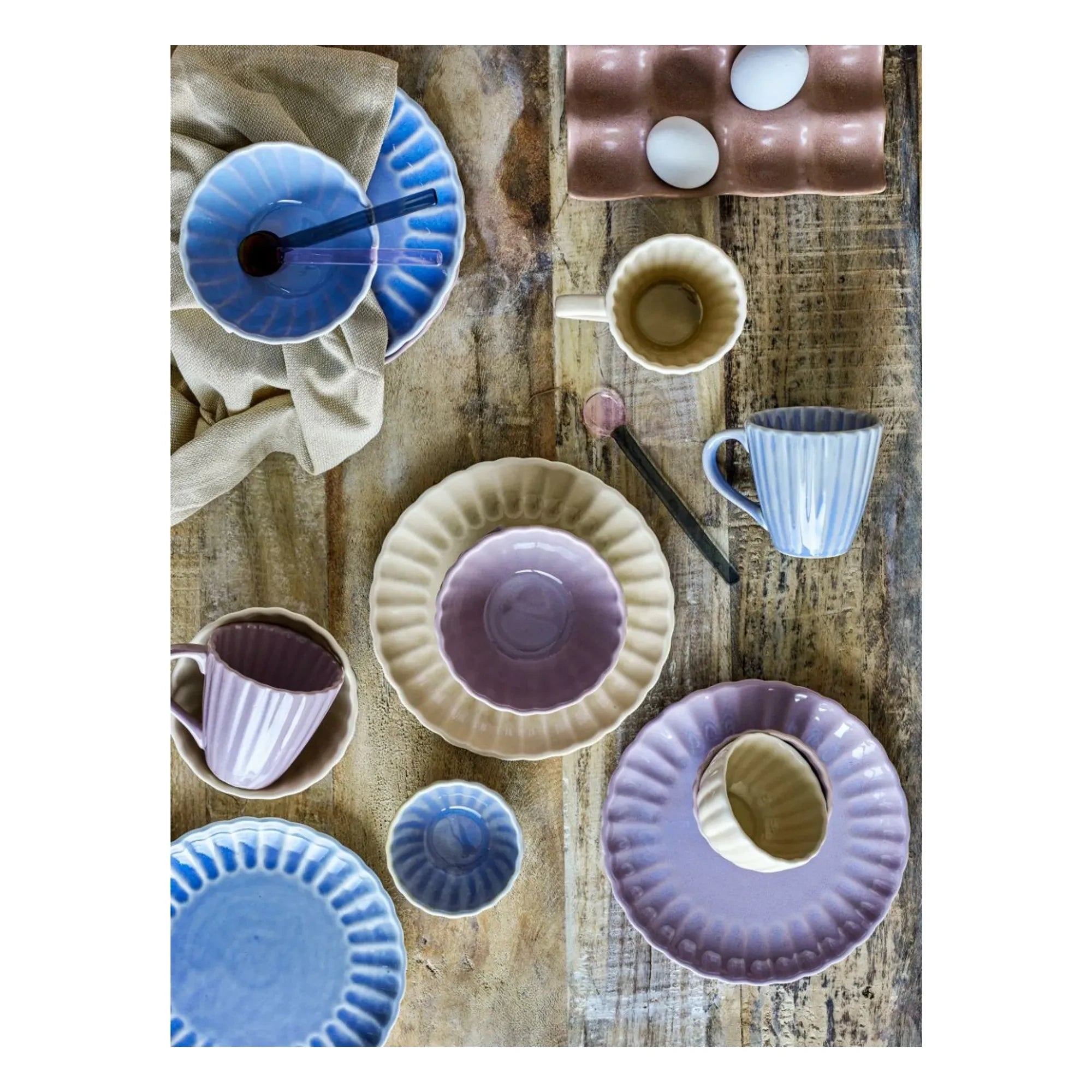 Bloomingville - Latina Stone Clay Plate | Ivory