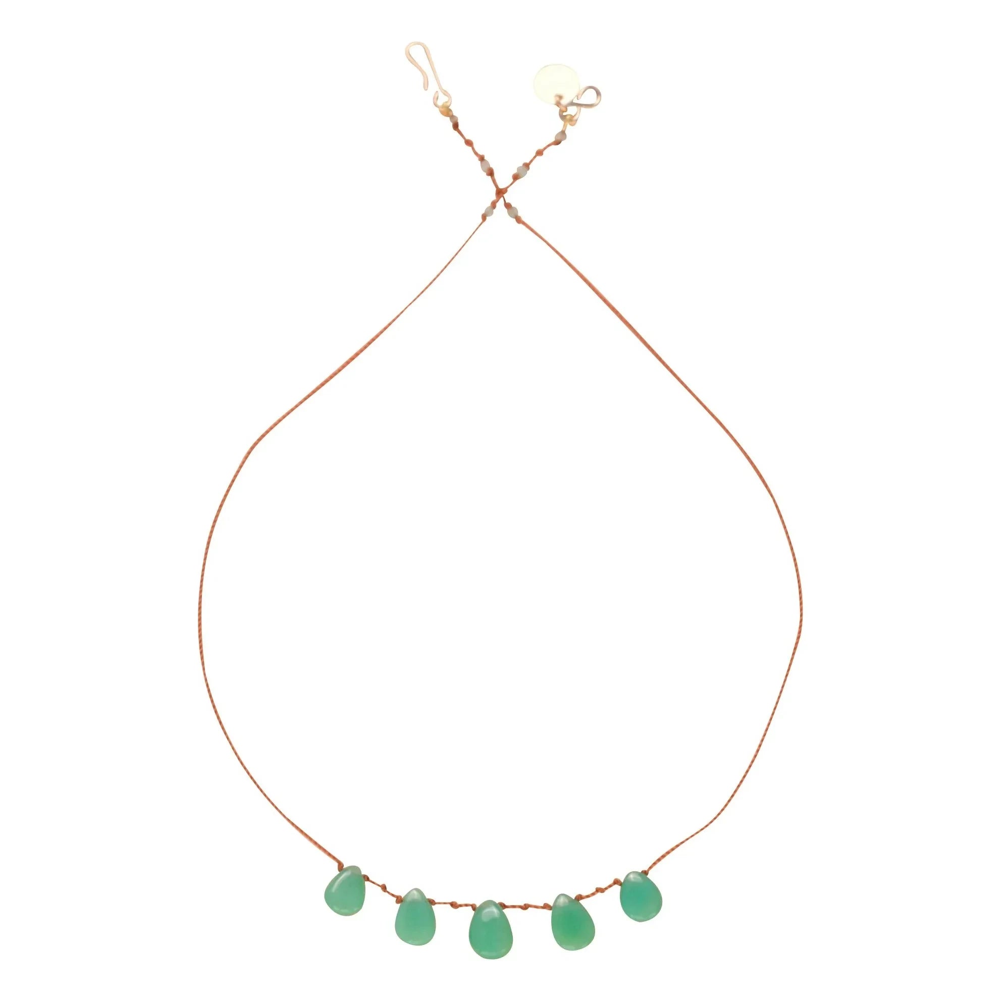 Ivarene - 5 Drop Necklace | Chrysoprase