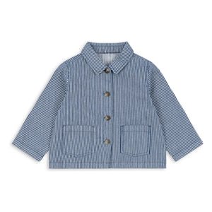 Konges Sløjd - Luc Striped Organic Cotton Jacket | Blue