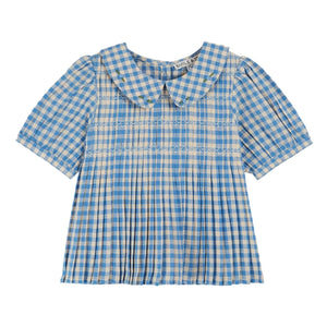Emile et Ida - Lagoon Vichy Blouse | Blue