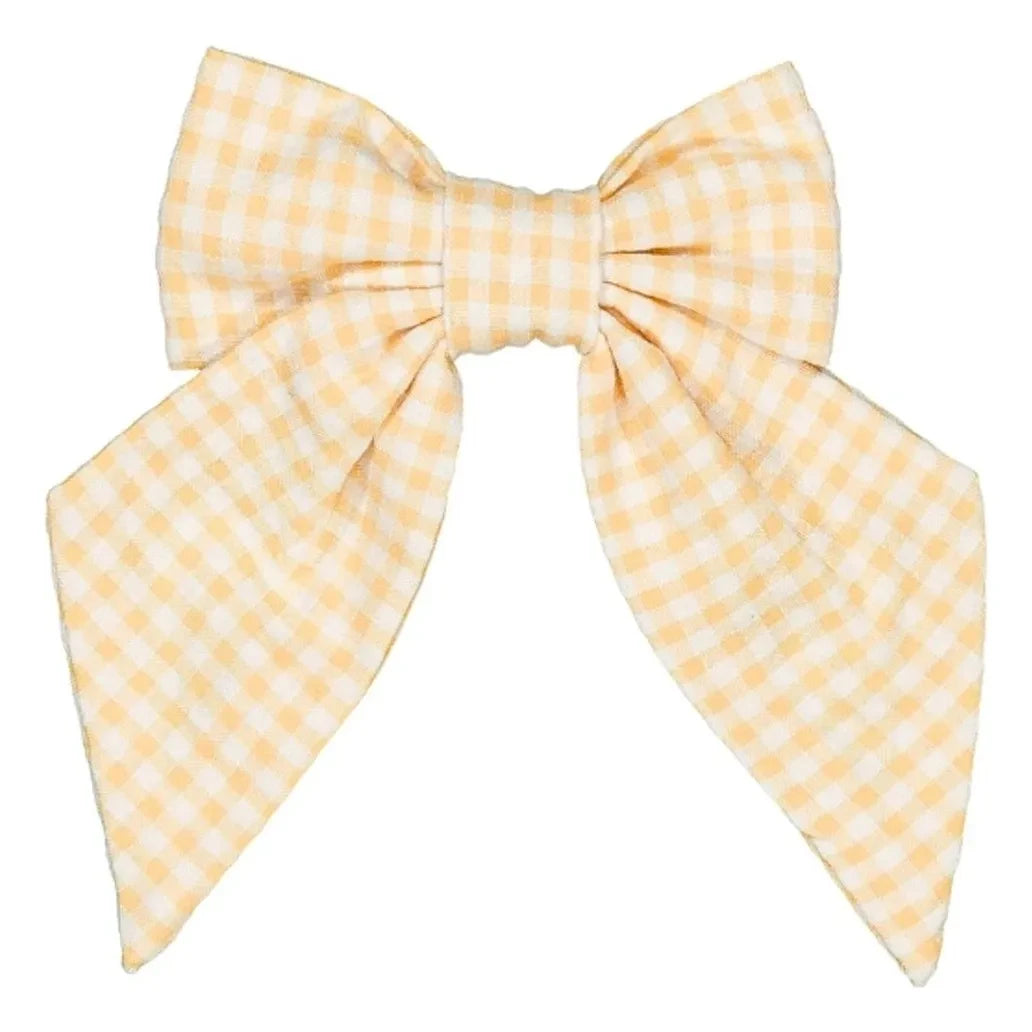 Loir - Carlotta Organic Cotton Gingham Bow Hair Tie | Yellow