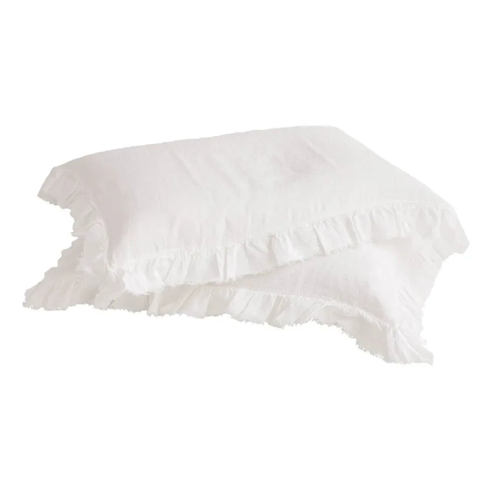 Maison de Vacances - Bohem Washed Linen Pillowcase | White