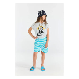 The Animals Observatory - Rooster Character T-Shirt Organic Cotton | Light Blue