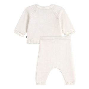 Petit Bateau - Whale Wool Sweater and Pants Set | White