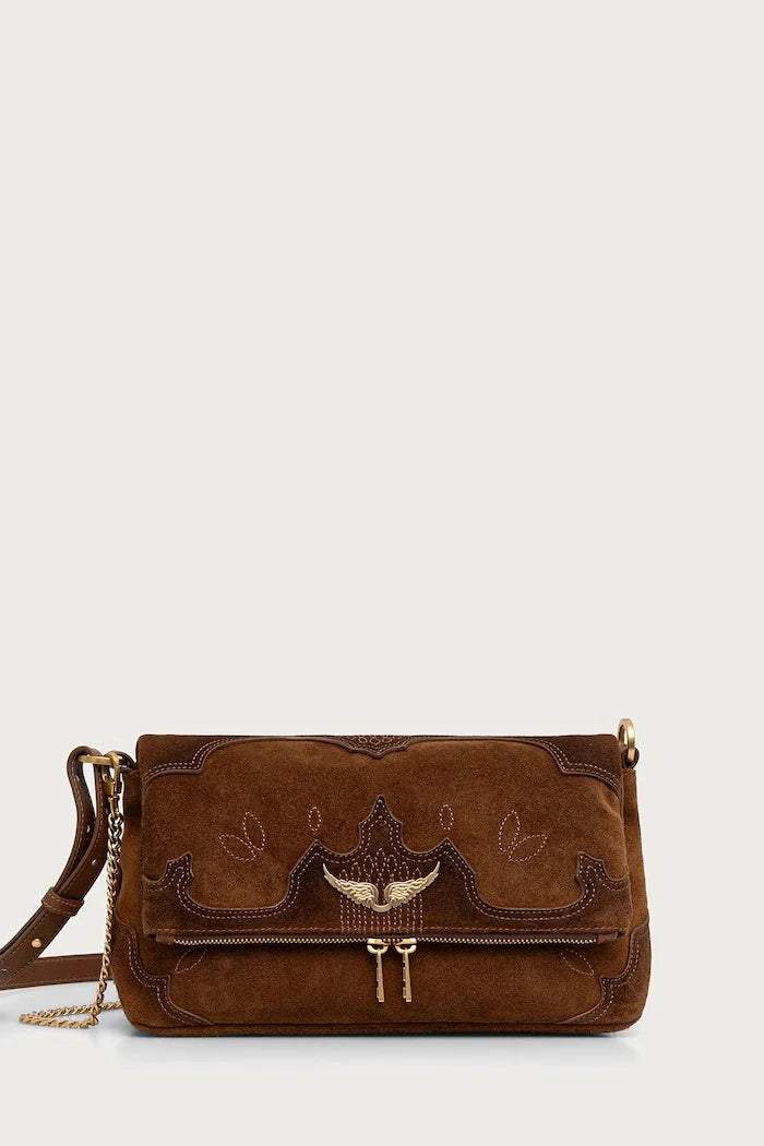 ROCKY süet kadın crossbody çanta