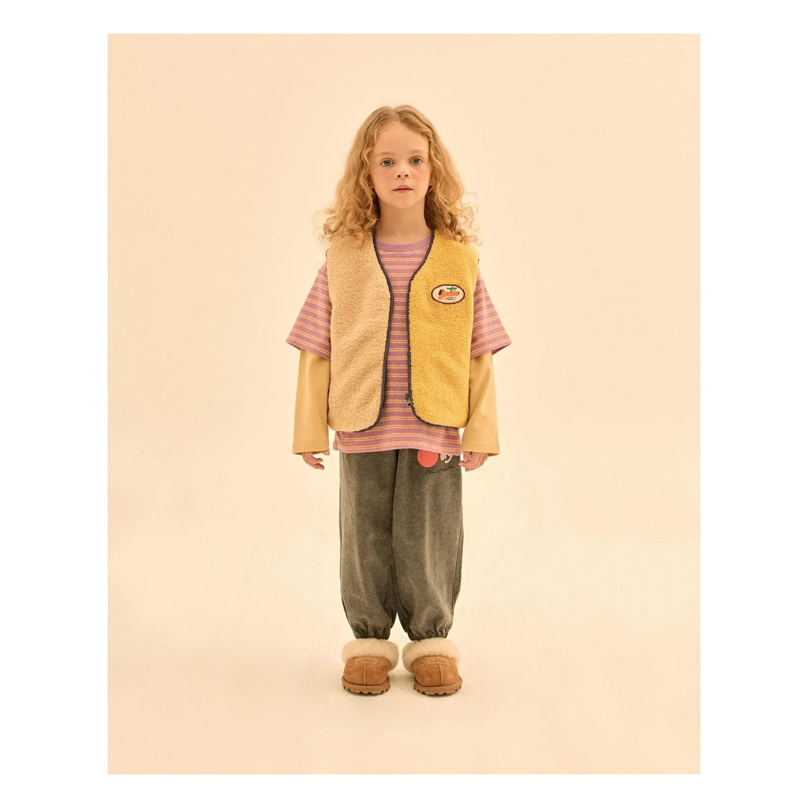 Jelly Mallow - Reversible Colorblock Sherpa-Style Sleeveless Jacket | Navy