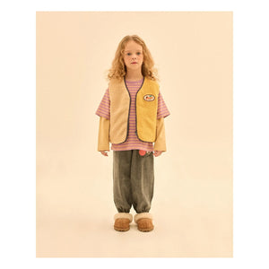 Jelly Mallow - Reversible Colorblock Sherpa-Style Sleeveless Jacket | Navy
