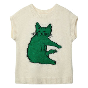 Wynken - Paws Wool Sleeveless Sweater | Ecru