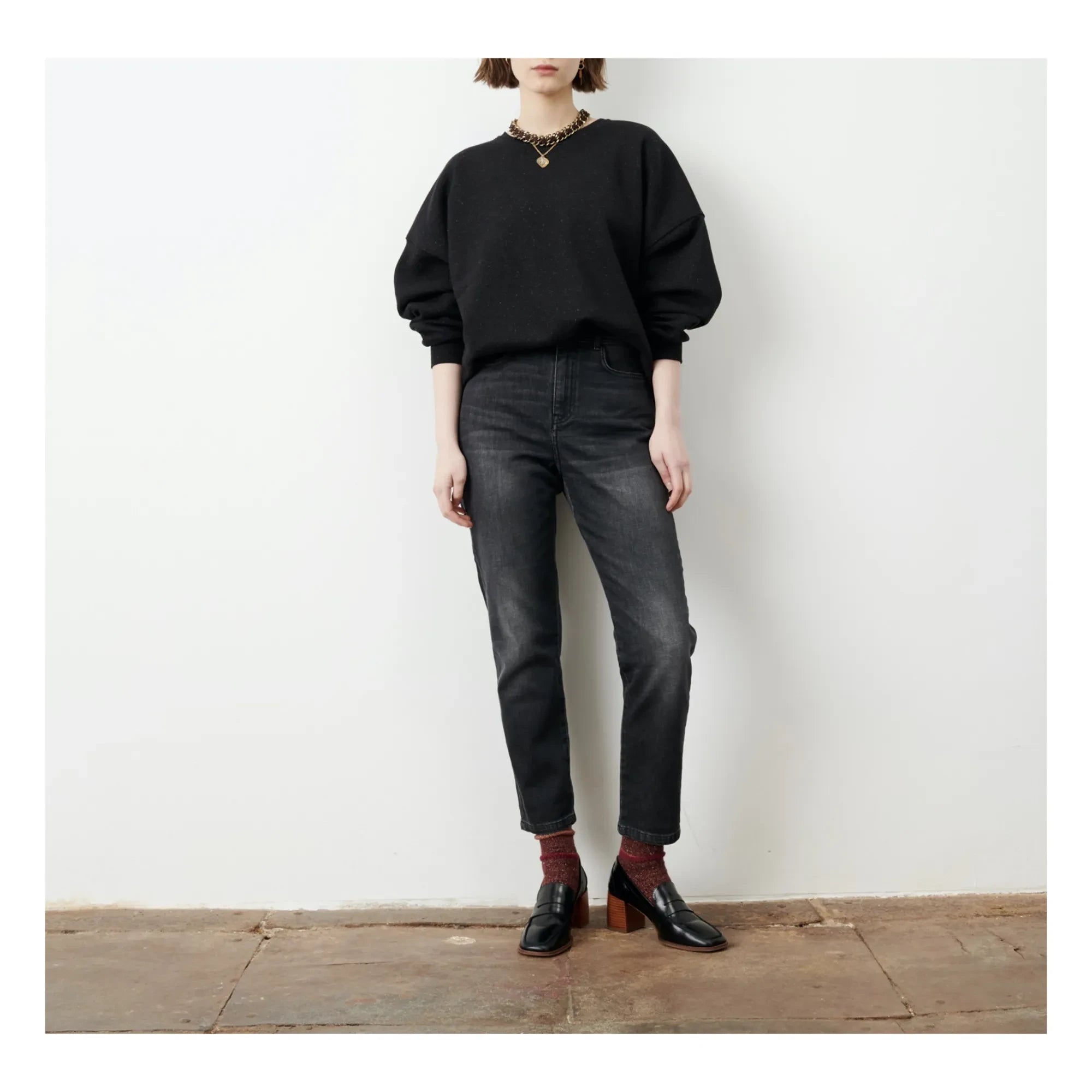 Sessùn - Chebbi Dotted Cotton Sweatshirt | Black