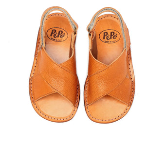Pèpè - Cross-strap Sandals | Cognac
